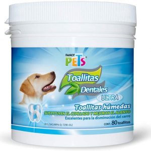 Toallitas dentales para perro y gato/ Toallitas limpiadoras para mascota- 80 PZ
