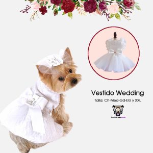 Vestido Wedding para mascotas, Vestido elegante para perro y gato/Colección especial de bodas y eventos