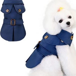 Gabardina para mascotas/Ropa para Perros Gabardina con Cinturón Decoración Tela Interior A Cuadros