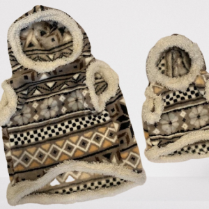 Abrigo para mascota con gorro/ Abrigo para perro y gato calientito con tela de borreguito