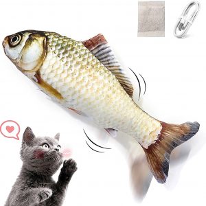 Juguete pez para Gato con Catnip /Pescado para Gatos Que se Mueve Juego Pez Gato Interactivo