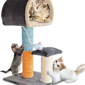 Rascador para Gatos 75 cm de Alto – Juguetes para Gatos y Cama para Gato | Casa para Gato, Cama y Rascador -Todo en 1
