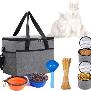 Bolsa de viaje para perros, bolsa de comida para perros de fin de semana para acampar