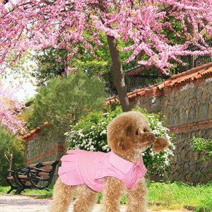 Vestido para perro, vestidos tipo polo para perros pequeños y medianos, vestido de boda para perro, vestido de cumpleaños para perro con dobladillo plisado para primavera, verano, otoño
