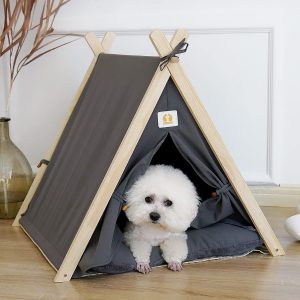Tienda de campaña para Gatos y Perros pequeños, casa Triangular para Interiores y Exteriores Gatos y Cama para Gato,El hogar Perfecto para Mascotas pequeñas.