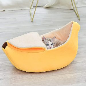 Cama Banana para mascotas, cama para gatos, ideal para gatitos y perros pequeños